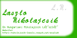 laszlo mikolajcsik business card